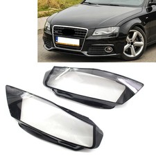 1 Pair Transparent Headlight Lens Lampshade Cover For Audi A4 B8 2009-2012