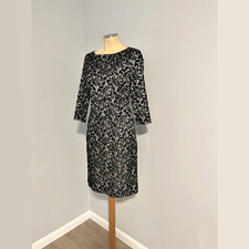 TAHARI ~ BLACK Lace Boatneck Cocktail DRESS 4