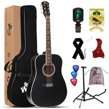 Schwarz Akustikgitarren 4/4, Anfänger Gitarr...