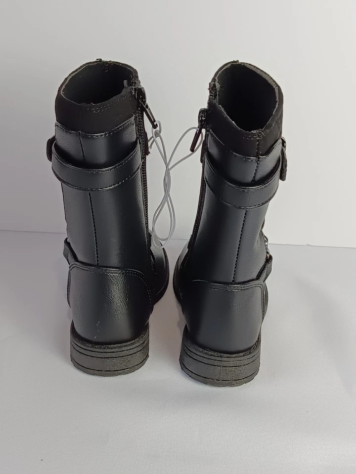 New Rachel Shoes Toddler Girl's Lil Sable Boots  Faux Leather Black Biker Size 6 - Image 4 of 4