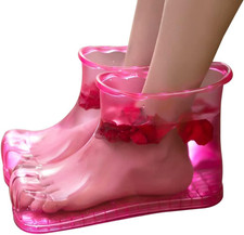 Massage Foot Bath Shoes Portable Foot Soak Tub PVC Pedicure Tall Foot Spa Shoes