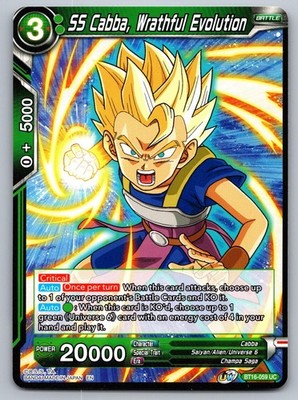 SS Cabba, Wrathful Evolution BT16-059 Realm of the Gods Dragon Ball Super LP