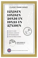 12x18 13x18 20x16 19x25 27x19 Poster Frames Shatter-Proof Front Gold