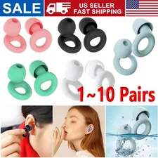 Reusable Silicone Ear Plugs Noise Cancelling Earplugs Protector Study Sleep Swim