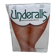 Vintage 1976 Underalls Pantyhose White Panty Nude Legs Size AB Style 320 NEW