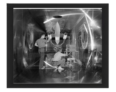 ENGINEERS CHECKING SUPERSONIC MODEL 10 FOOT WIND TUNNEL 1957 8X10 FRAMED PHOTO