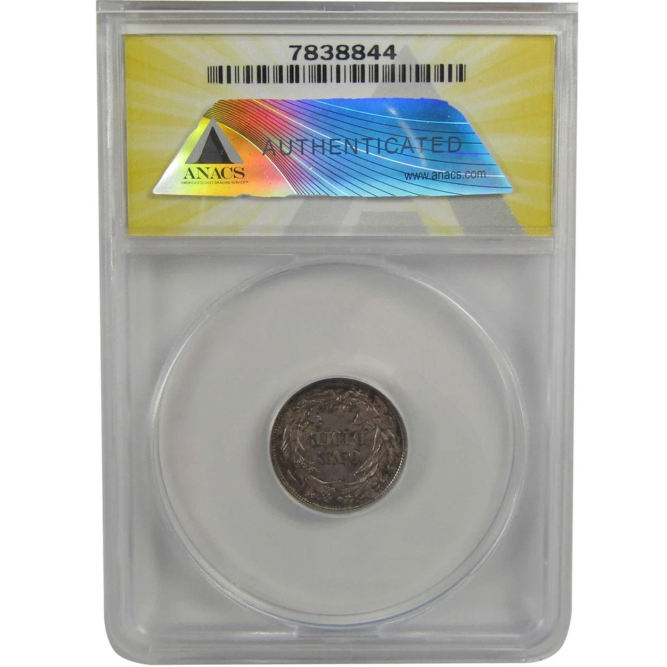 Moeda de dez centavos de barbeiro 1897 MS 60 detalhes ANACS prata não circulada SKU:I22323 - Imagem 2 de 4