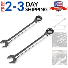 9/16 wrench and 7/16 ratchet wrench, SAE Ratcheting Wrench Set, Industrial Gr...