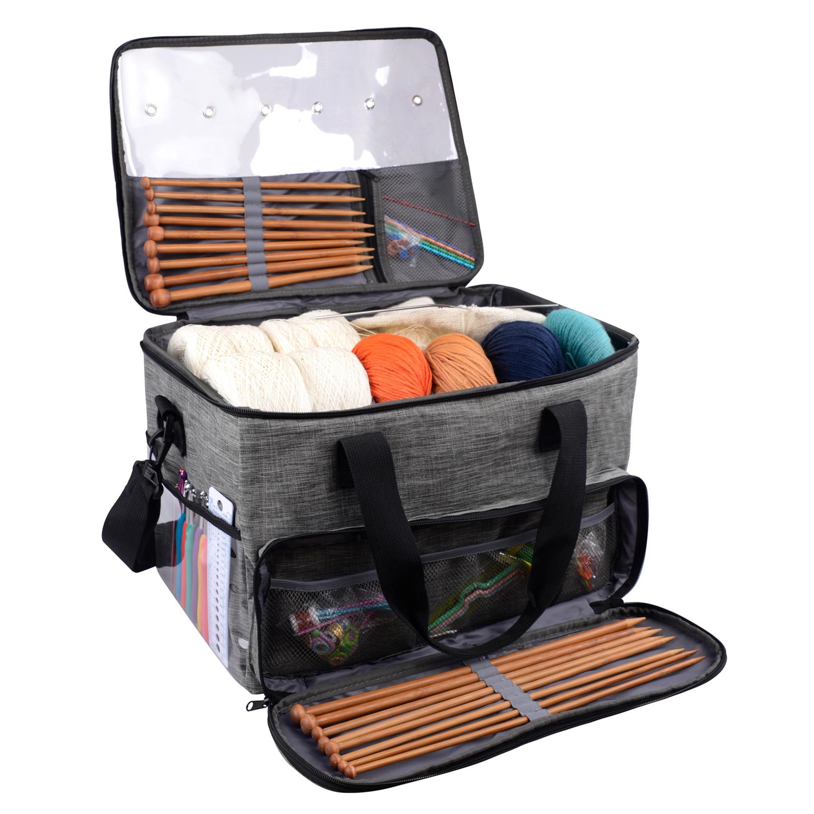 Knitting Bag Yarn Storage Crochet Project Wool Tote Organiser Accessories Case