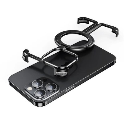 Legierung Eckschutz für iPhone 15 Pro Max Schwarz Metall Kamera Pad