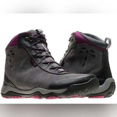 Jambu Vista Hyper Grip Charcoal Raspberry Nubuck Leather Hiking Boots 8.5