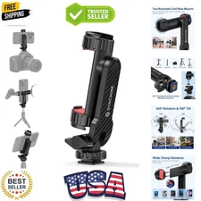 Adaptable Tripod Phone Mount with Secure Grip - Dual Cold Shoes for Accessories