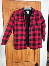 Youth Boy XL Tommy Bahama Sherpa Lined plaid Flannel Shirt Jacket 14 WARM HL159