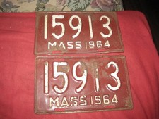 1964 MA , MASS Antique Motorcycle License Plates