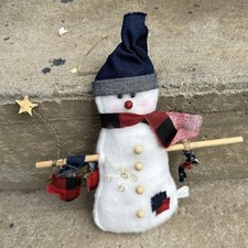 Snowman Hanging Decor Rustic Christmas Farmhouse Country Core Cozy Decor