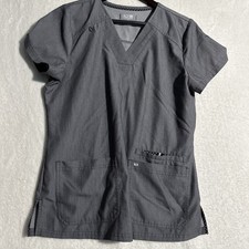 Koi Next Gen Scrub Top Womens Size S Small Gray Healthcare Apparel