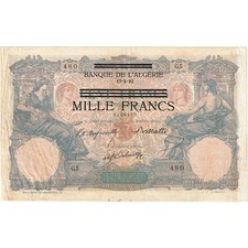 [#334642] Tunisia, 1000 Francs on 100 Francs, 1892, 1892-05-17, KM:31, EF(40-45)