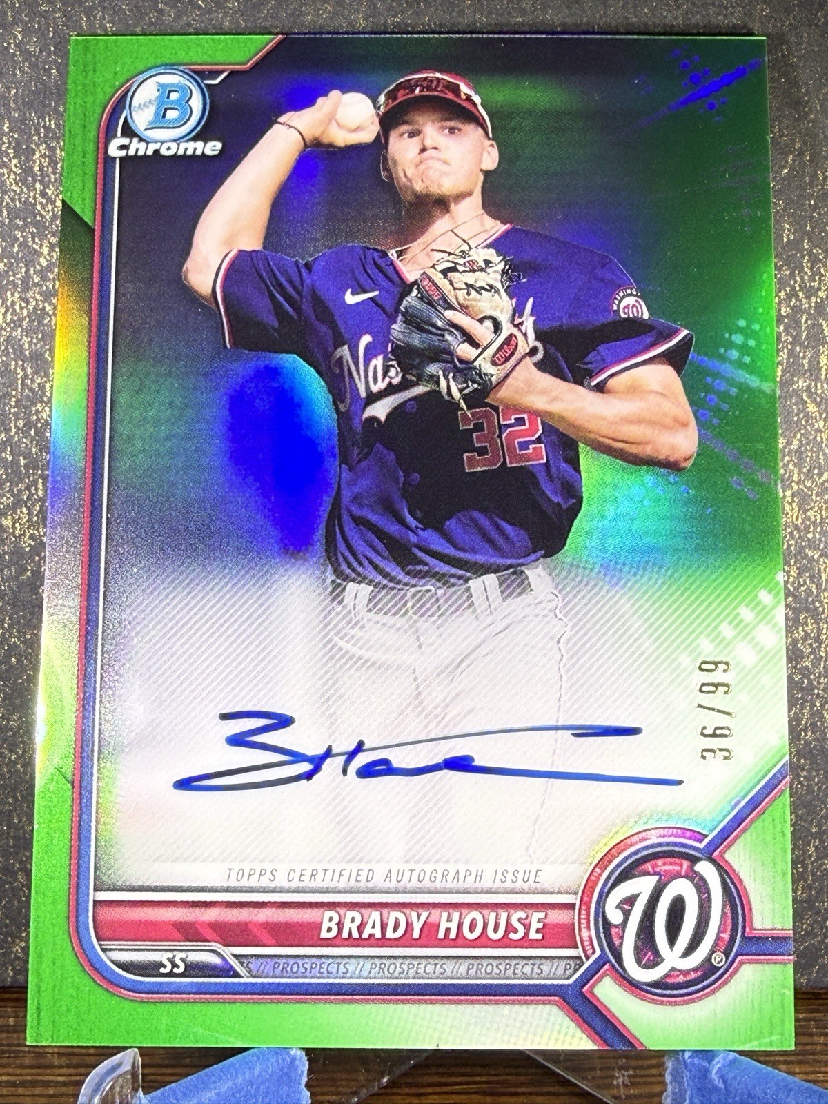 2022 Brady House Bowman Chrome Green Refractor Auto #CPA-BH 36/99