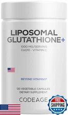 Codeage Liposomal Glutathione+ 1000mg Reduced L-Glutathione Pills w/ Vit C, CoQ1