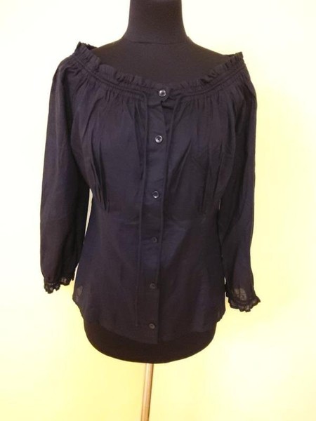 Women DKNY Shirt Black Cotton 38 / M / 46 #BMQL