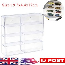 1?64 Hot Wheels Diecast 8 Car Display Case With Locking Latch, Stackable Hanged~