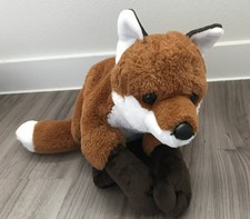 FAO Schwarz Plush Lying Red Floppy Fox 17 Stuffed Animal No Tush Tag EXCELLENT