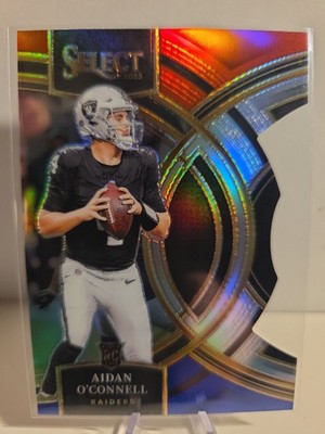2023 Panini Select Football Red & Blue Prizm Die-Cut Aidan O'Connell 163 Raiders