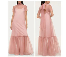 Staud Calluna Organza Maxi Dress in Misty Rose Size:M $495 NWT