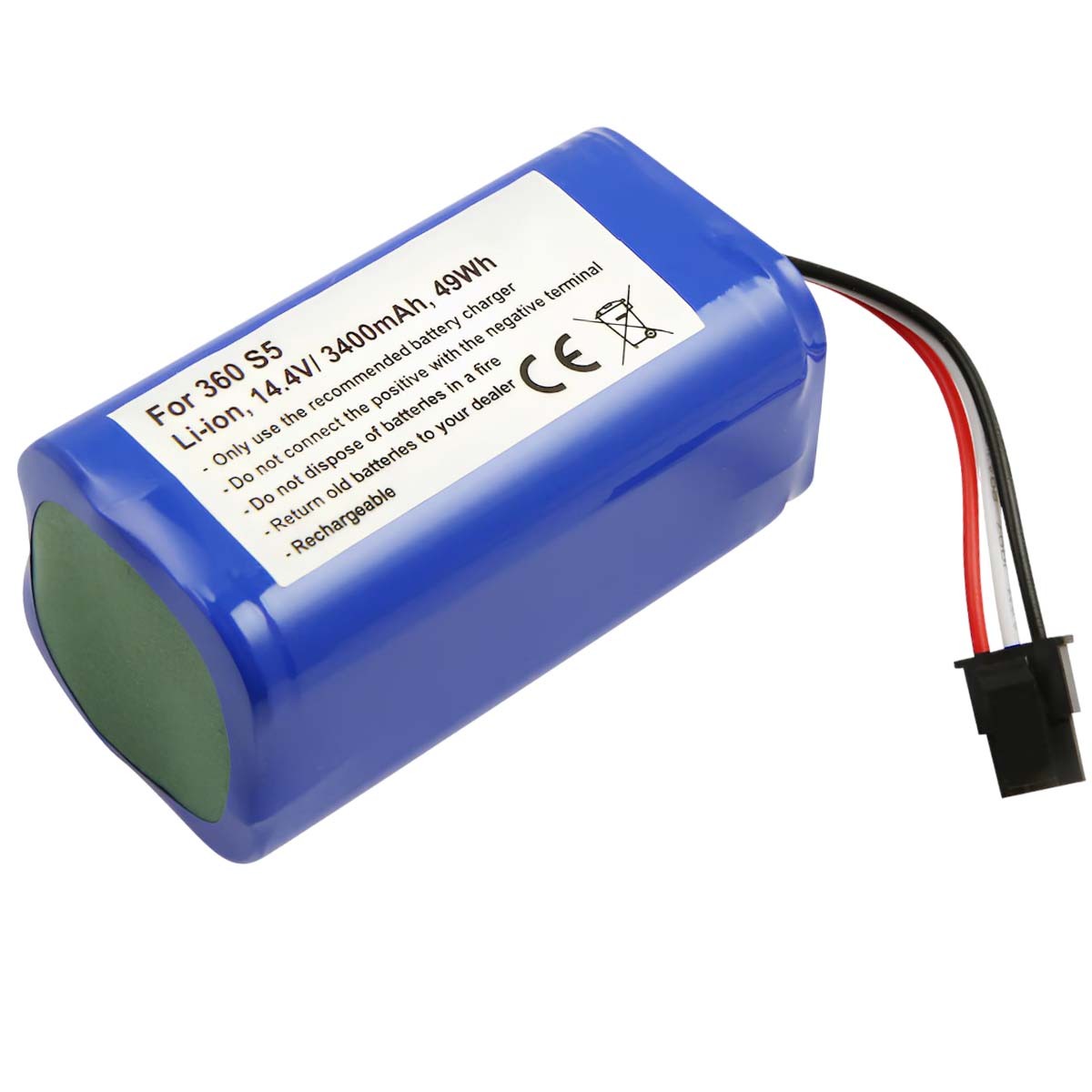 Batterie de remplacement pour 360 S5 aspirateur autonome avec cellules Li-ion durables de 49Wh