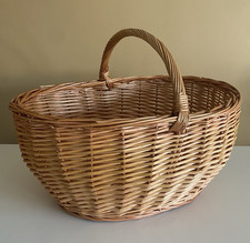 Vintage Wicker Basket Large Rustic Storage Hamper Cottagecore Decor