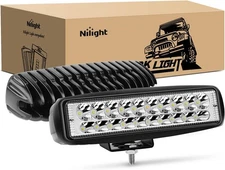 Nilight 2PCS Led Pods 6 Inch 60W Spot Light Bar 3000LM Driving Fog Off Road Ligh