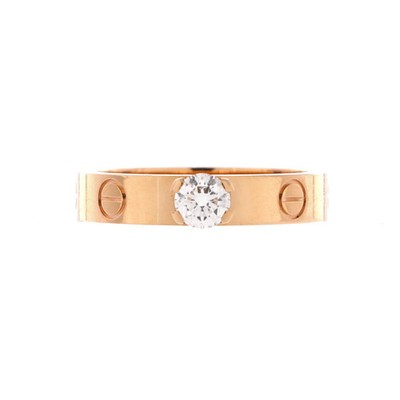 Cartier LOVE Solitaire Ring 18K Rose Gold and Diamond 0.23CT