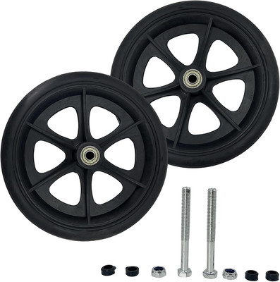 2 Pack 8'' Replacement Wheelchair Wheels for Rollator Walker Wear-Resistant PU Wh