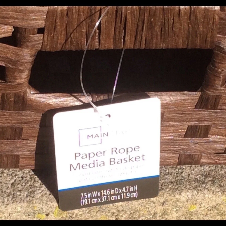 Mainstays Paper Rope Baskets Set of 2 Rectangular Brown Organization Storage NIP - Image 4 of 4