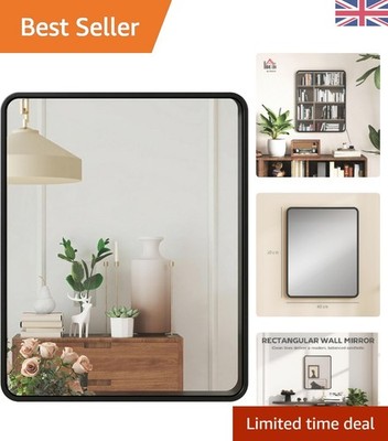 Eleganter schwarzer dekorativer rechteckiger Wandspiegel, 50 x 40 cm - eleganter Wohnakzent