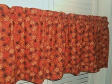 Fall Autumn Leaves Acorn Thanksgiving Curtain Valance Kitchen Rust Brown 14"x42"