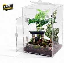 Large Jumping Spider Enclosure Acrylic Terrarium Lockable Ventilated 8.5x12