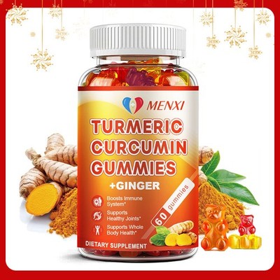 Turmeric Curcumin Gummies + Ginger - Joint & Immune Support, 60 Vegan Gummies
