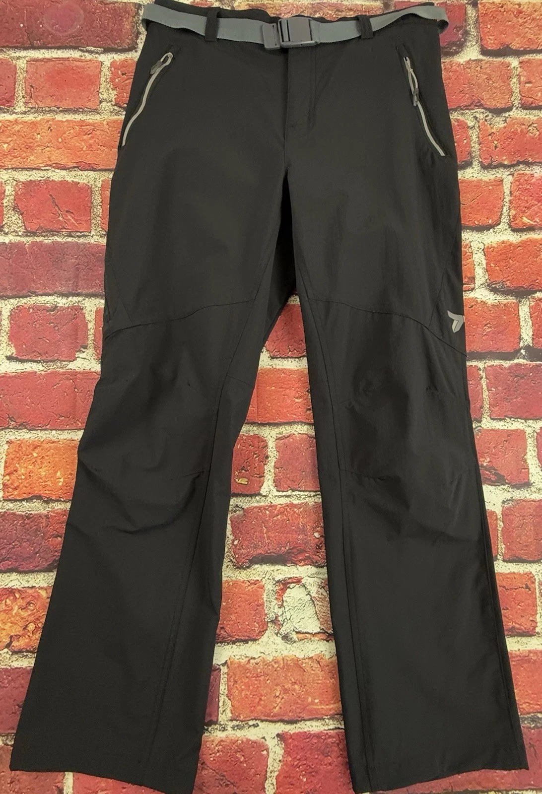 Columbia Pants Mens Size 32x29 Black Titan Peak Trekking Pant Zip Pocket Belted