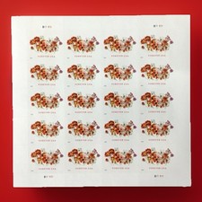 2021 USPS SHEET OF 20 FIRST CLASS LETTER STAMPS WEDDING TULIPS 78¢