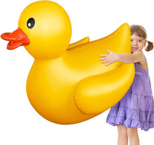 1 Pack 4 Feet Giant Inflatable Duck Huge Rubber Duck Large Blow up Pool Float fo