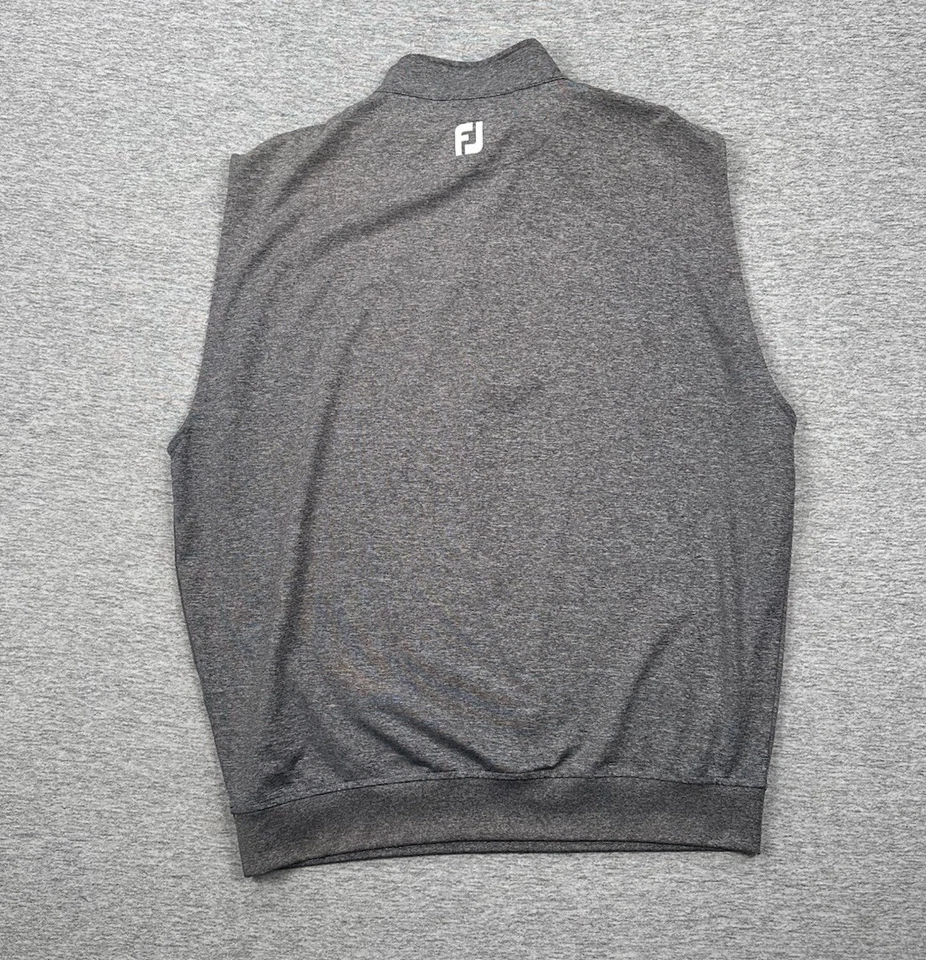 Chaleco FootJoy Para Hombre Talla Grande Gris 1/4 Cremallera Rendimiento Elastizado Golf Exterior LEER Foto 2 de 4