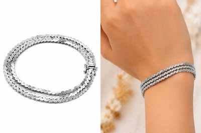 925 Sterling Silber Armband Damen   20 cm   Mehrreihig Elegant Echt Silber  � 
