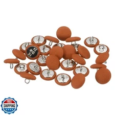 HARFINGTON 30pcs 24L Fabric Cloth Covered Button 15mm 5/8" Round Metal Shank 