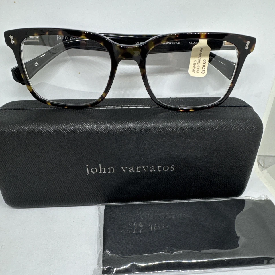 Gafas John Varvatos V415 marco tortuga/cristal con templos negros 54-18-145 Foto 2 de 4