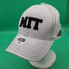 MIT Hat Cap Adidas Size Large/XL Flexfit White Black Brand New Massachusetts 
