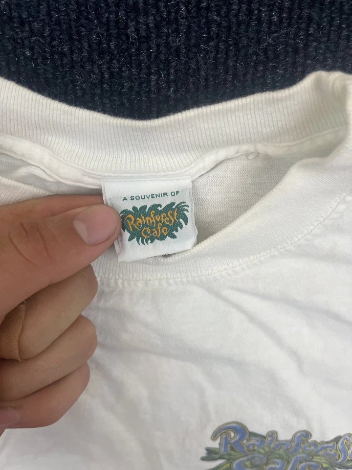 Camisa de café Rainforest vintage para hombre mediana Seattle 2002 camiseta gráfica mariposa años 00 Foto 2 de 4