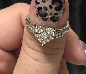 3/4 carat diamond Heart Shaped Engagement ring 10K White ...