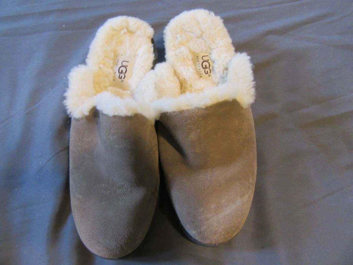 Womens UGG Australia Sheepskin Lined Chunky Clogs Shoes Sz 7
