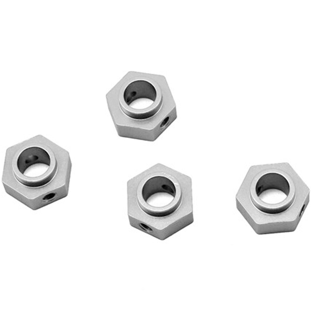 STRC ST8269S CNC Machined Aluminum Wheel Hex Adapters Silver (4